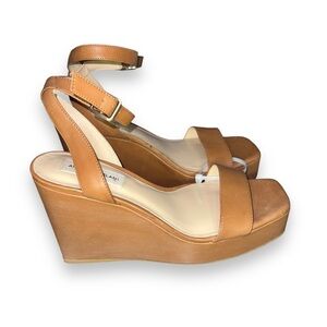 ✅Antonio Melani Leather Wrapped Strappy Wedge Platform Women Sandals Shoe